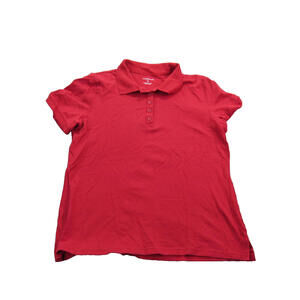 Croft & Barrow Polo Shirt Womens Large Red Short Sleeve Stretch Casual‎ Top